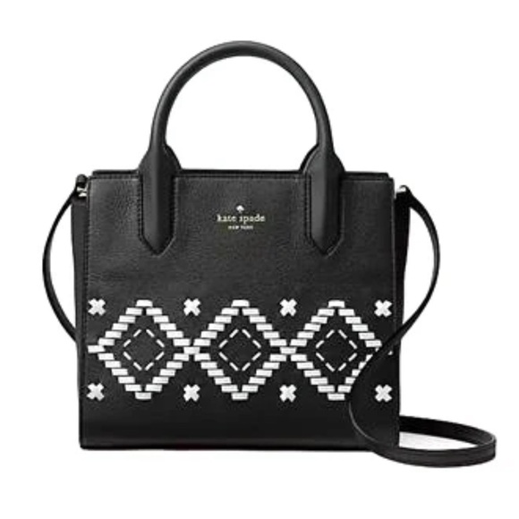 Kate Spade New York Flynn Street Small Meriwether Satchel Black Leather WKRU5488 - Picture 2 of 14